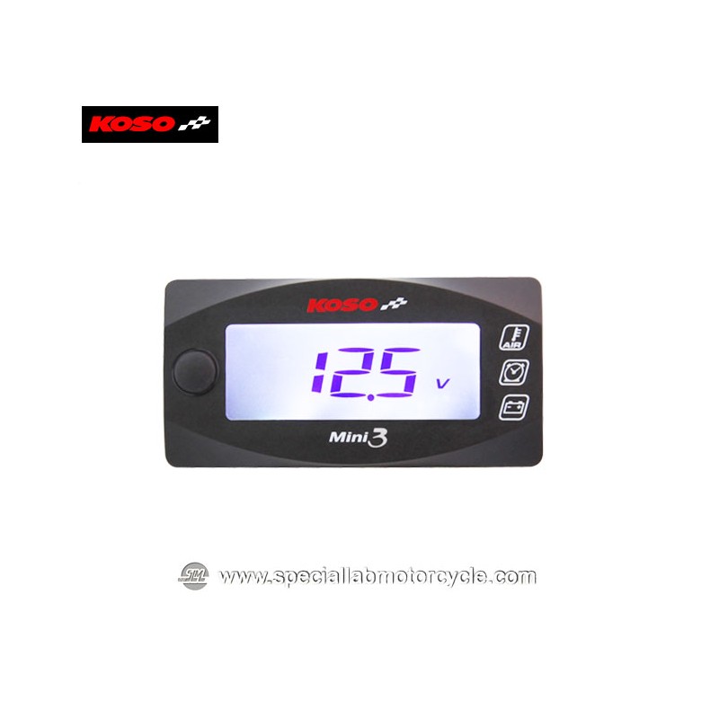 Koso Misuratore di Temperatura Orologio e Voltometro Digitale Mini 3