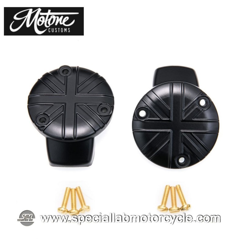 Motone Custom Union Jack Cover Carburatore Triumph Black