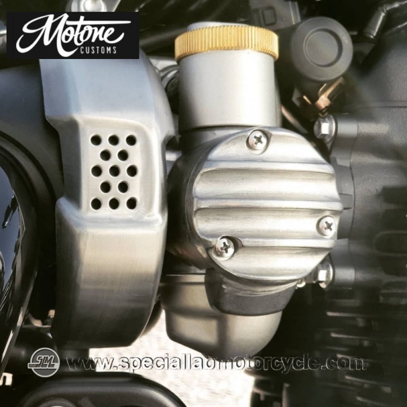 Motone Custom Union Jack Cover Carburatori Triumph Raw Finish