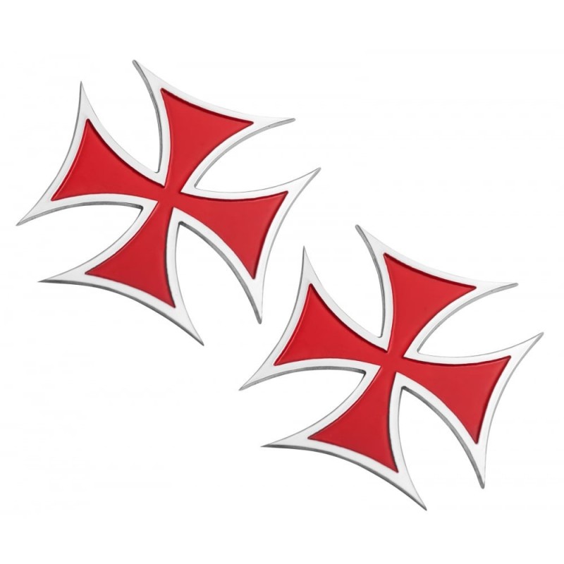 Emblemi Moto Croce Maltese Red Motone Custom