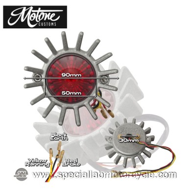 Motone Custom Fanalino Posteriore Led Big Fin Alluminio Grezzo