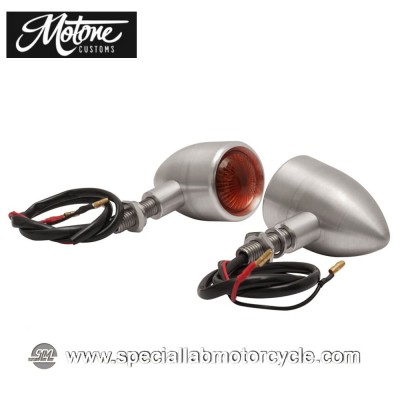 Frecce Cafe Racer Alogene Motone Custom Bullet Style Alluminio Spazzolato