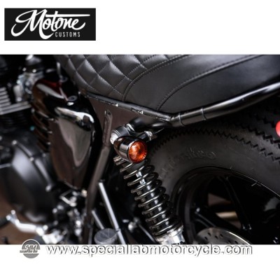 Frecce Cafe Racer Alogene Motone Custom Bullet Style Alluminio Nero Anodizzato