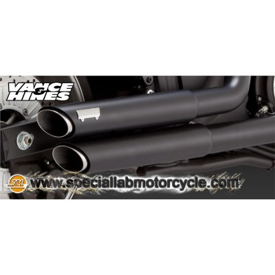 Impianto di scarico Vance&Hines Twin Slash Staggereds Black Matt Yamaha Stryker 2011-2014