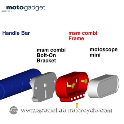 Supporto MSM Motogadget Combi 1 Motoscope Mini Alluminio Nero