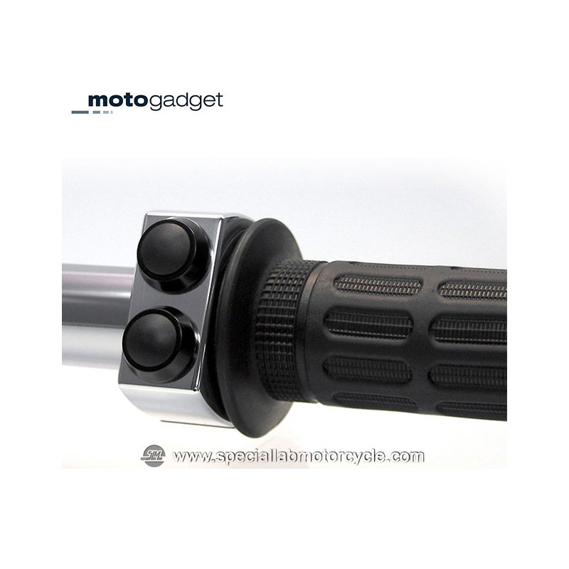 Motogadget M-Switch 2 Pulsanti Alluminio Lucidato con Tasto nero