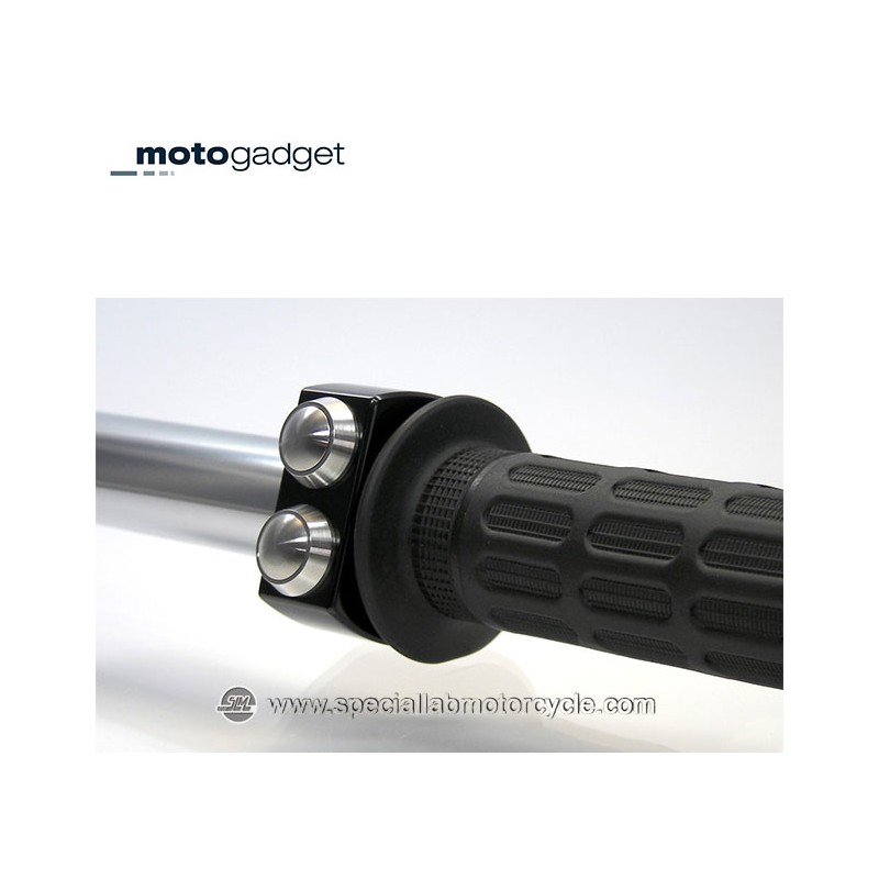 Motogadget M-Switch 2 Pulsanti Alluminio Nero con Tasto Cromato